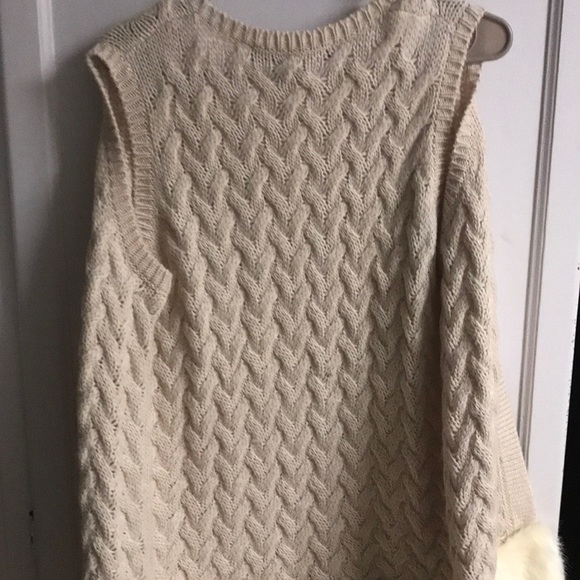 French Connection Beige Fur Cardigan Sweater S - Picture 6 of 6